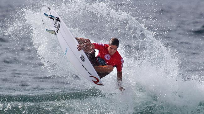 The rookie prepared for the Newcastle Pro on the Central Coast last month.