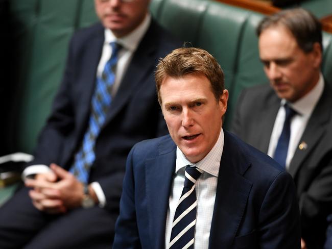 Attorney-General Christian Porter speaks in the House of Representatives at Parliament House. Picture: Getty