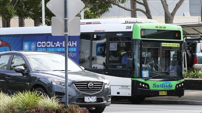 A Kinetic (formerly Surfside) bus at the Tweed Mall bus stop. File image.