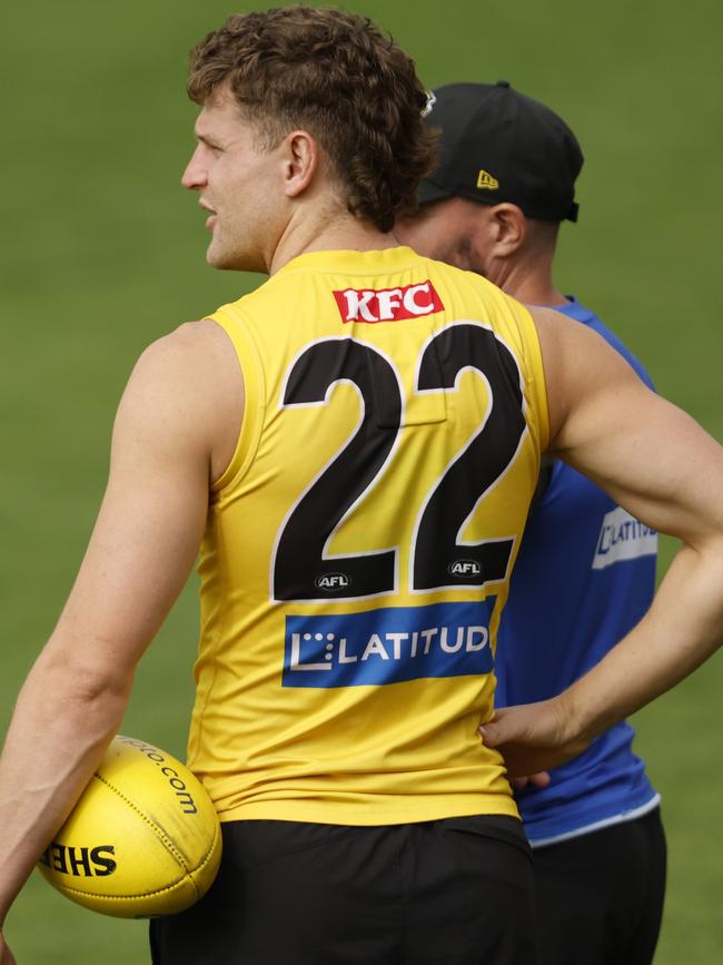 Jacob Hopper wasn’t as impressive in his first game for Richmond. Picture: Darrian Traynor/Getty Images