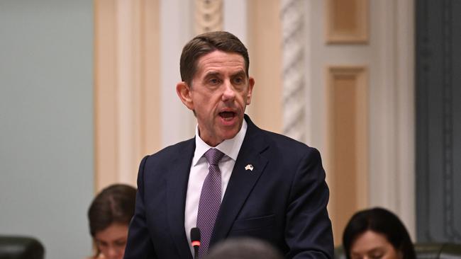 Queensland Treasurer Cameron Dick delivers the 2024-25 State Budget, at Parliament House. Photo: Dan Peled / NewsWire.