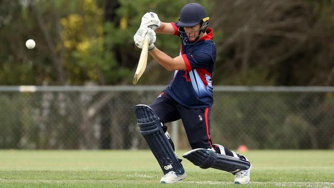 Ed Newman has taken a spot at the top of the order after hitting a century for Dandenong. Picture: Stuart Milligan