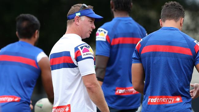 Adam O'Brien and the Knights face a huge game against Wests Tigers this weekend. Picture: Tony Feder/Getty Images