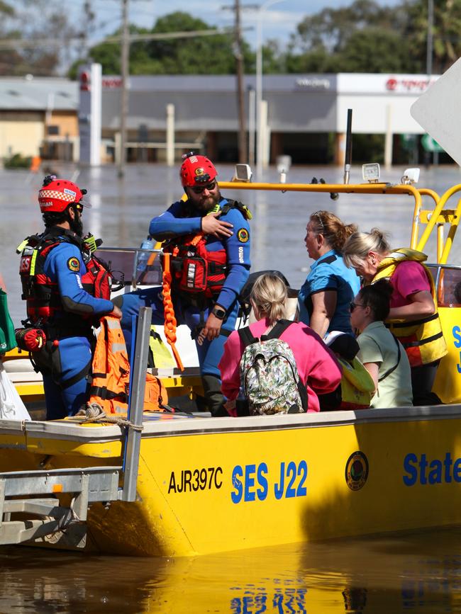 The SES ferry transports people across Forbes. Picture: Dean Marzolla