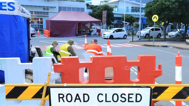 The Griffith Street Border crossing on the Gold Coast. Picture: Scott Powick