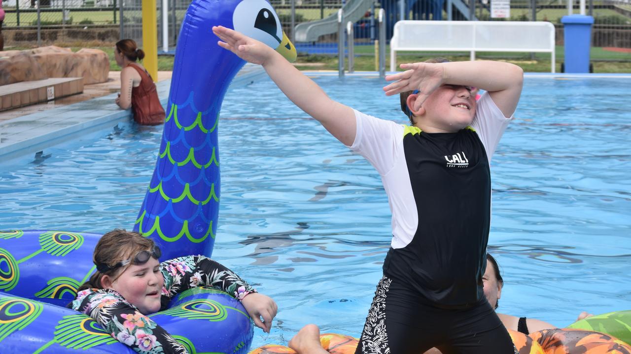 PARTY TIME: There were plenty of splatters and splashes at Dalby's pool party on Saturday.