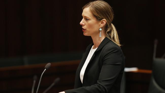 Labor leader Rebecca White during question time in state parliament. Picture: Zak Simmonds