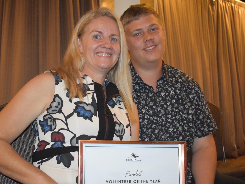 Mel Fowler (left) and Beau Fowler at Magpies awards night, October 29, 2021. Picture: Matthew Forrest