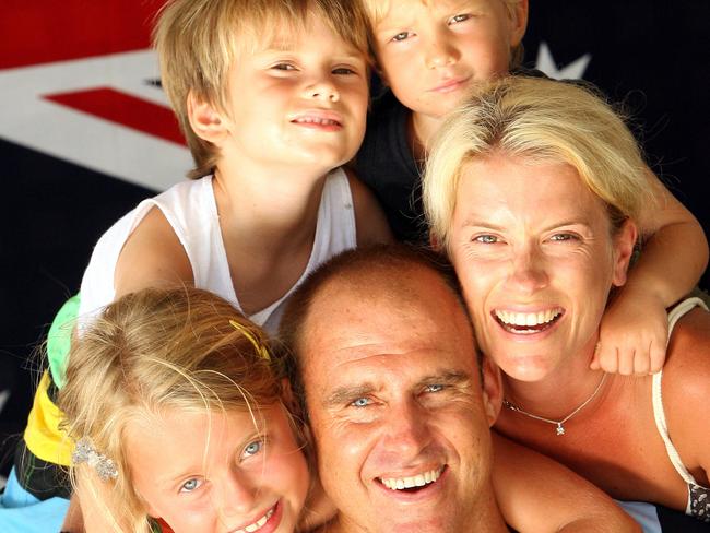 Grace, then 7, Joshua, 4, Thomas, 2, and Matt and Kellie Hayden.