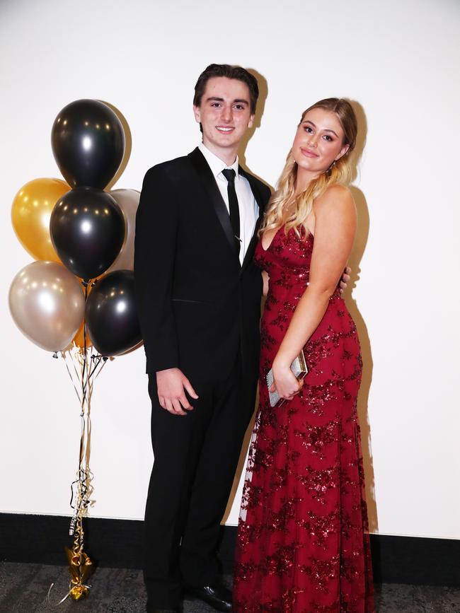 Mackenzie Harvey and Alex Mills at Trinity Lutheran College formal at Gold Coast Convention and Exhibition Centre. Photograph : Jason O'Brien