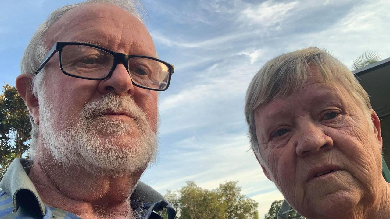 Glen Sheather with wife Gloria in Tweed Heads Caravan Park.