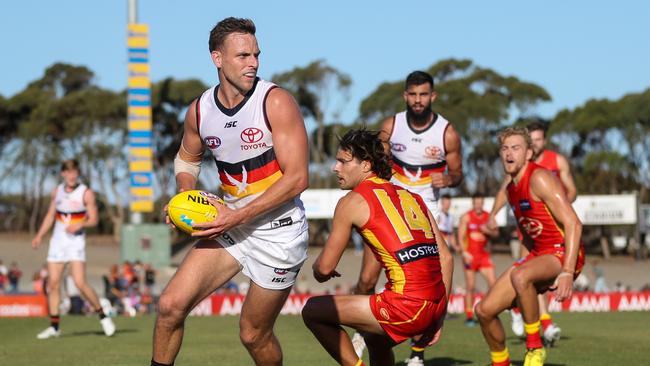 Brodie Smith in action during the Marsh Community Series. Picture: AFL Photos.