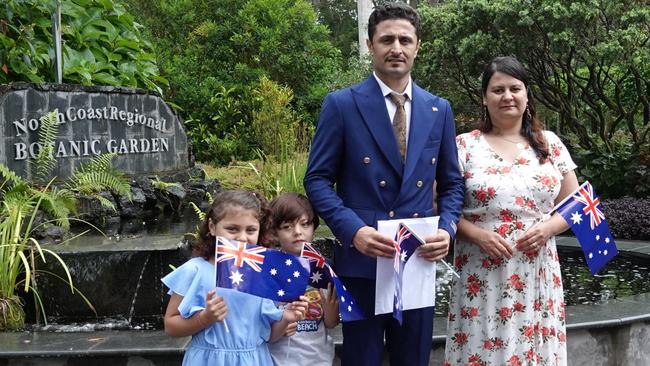 Khalid Omar and his family. Picture: Chris Knight.