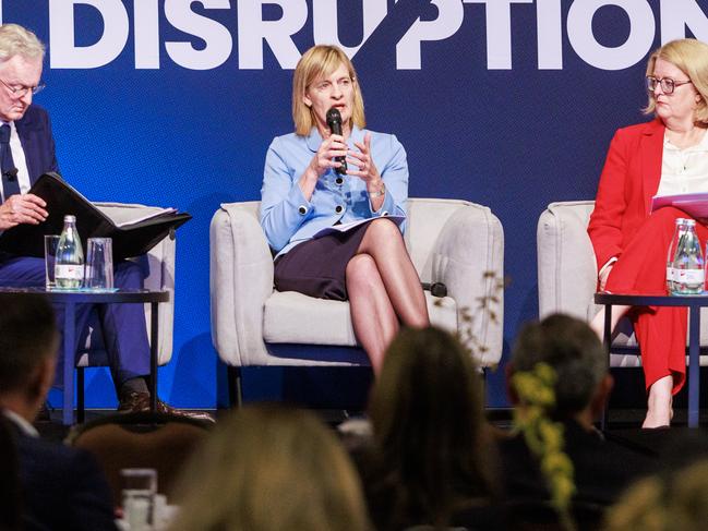 21/11/2023  ASIC deputy chair Sarah Court, Monash Business School senior deputy dean, Professor Michelle Welsh and former CBA group general council, Carmel Mulhern during the ASIC annual forum at the Sofitel in Melbourne. Aaron Francis / The Australian