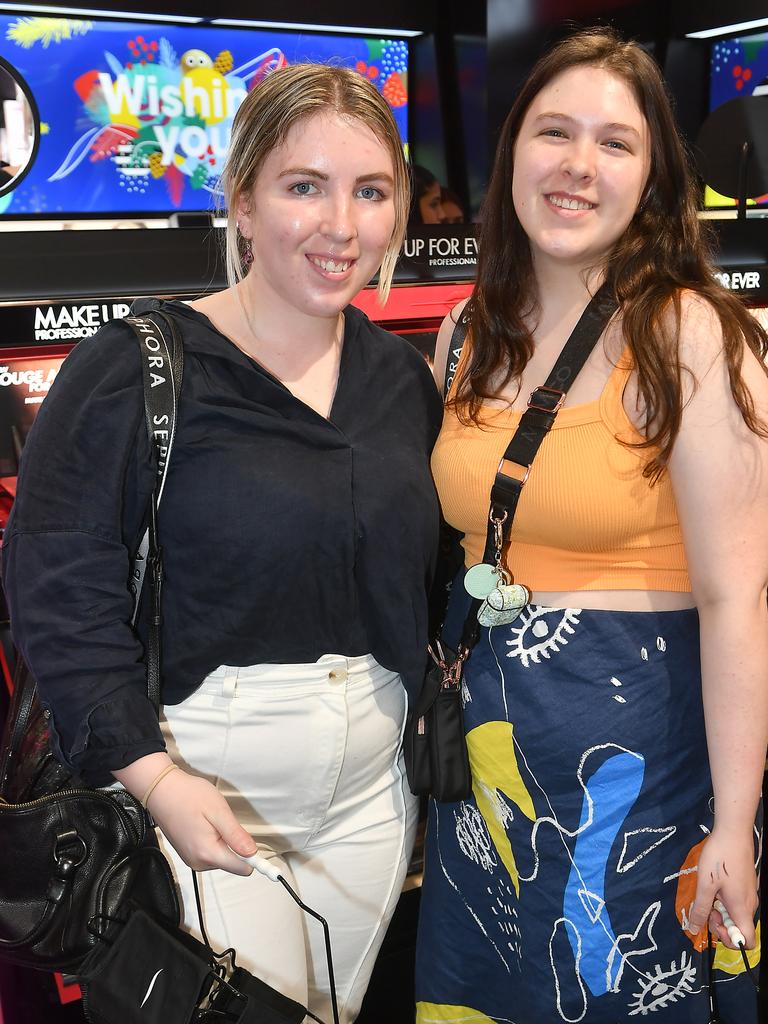 Freya and Arabella Martin at the opening of Sephora Indooroopilly. Picture: John Gass