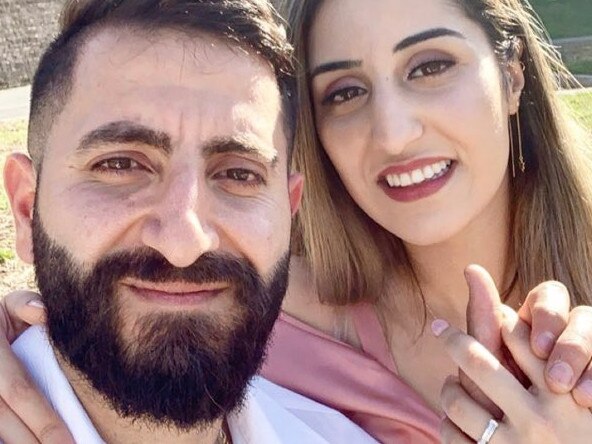 Aude Alaskar with his wife Yasmin. Mr Alsakar died while on day 13 of his home isolation after testing positive to Covid. Picture: Supplied