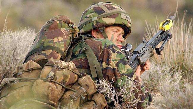 Prince Harry takes part in British Army training exercise in Cyprus in 2006. Picture: File