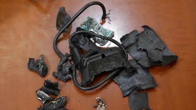 The remains of exploded pagers in Beirut. Picture: afp