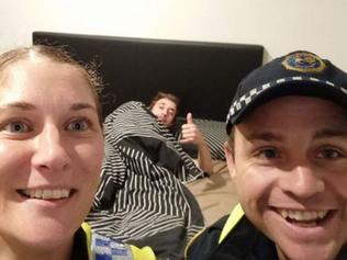 Police have reunited with the drunk man they took a selfie with