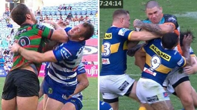 The Sam Burgess incident and Wests Tigers prop Russell Packer's elbow.