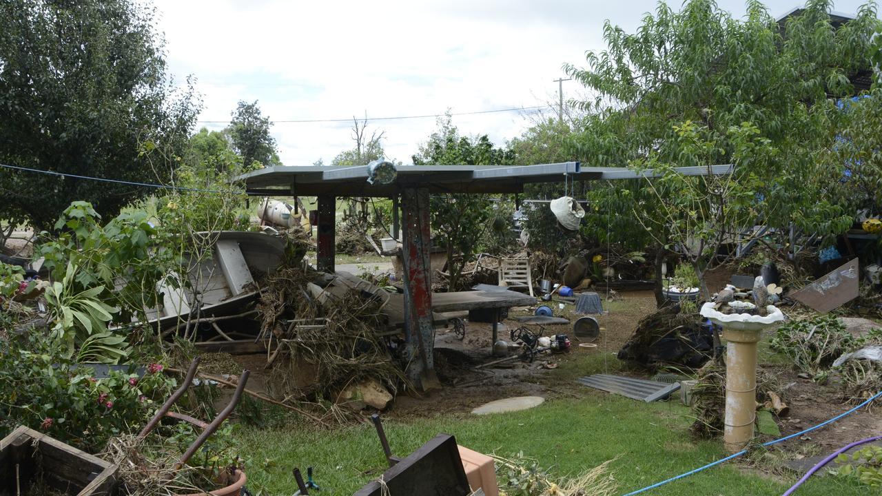 Yvonne and Michael Darlington's garden was hit hard by the Grantham flood, February 28, 2022.