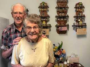 Artie and Edie Brown are about to celebrate 75 years of marriage with their family including 22 great grandchildren. Picture: Sophie Moeller