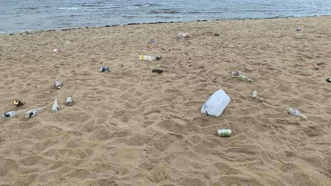 A young crowd of drinkers littered Brighton beach on Christmas Day and locals have woken to a huge mess on their beach.