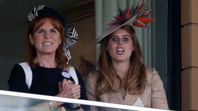 Sarah, Duchess of York (l) and her daughter, Princess Beatrice of York were involved in organising the party for the youngest Beckham child. Picture: AFP