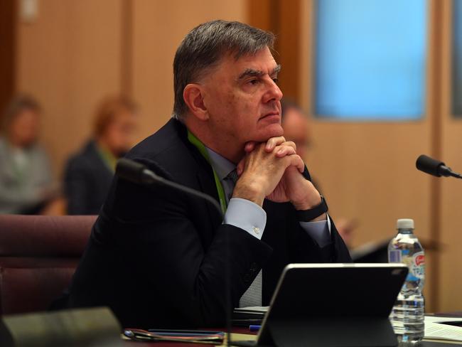 Chief Medical Officer Professor Brendan Murphy during the Senate select committee hearing at Parliament House.