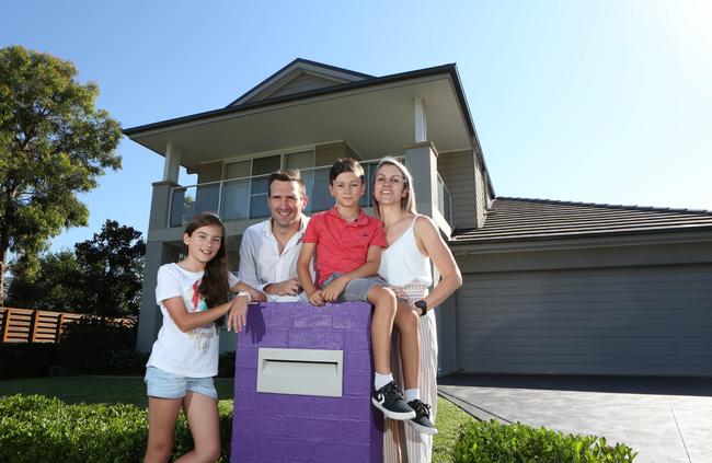 Joshua and Jade Leys and their children Kianna, 11, and Kyan, 8, Picture: Robert Pozo.