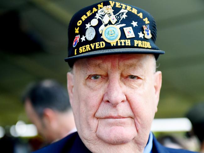 Dennis Berrill from NSW RSL at the 75th Bombing of Darwin Memorial Service on the Esplanade. PICTURE: Elise Derwin