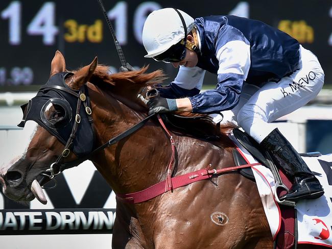 The United States no5, ridden by Kerrin McEvoy wins race 4 Ranvet Stakes at Rosehill Gardens Racecourse, Sydney, Saturday, March 19, 2016. (AAP Image/Brendan Esposito) NO ARCHIVING, EDITORIAL USE ONLY