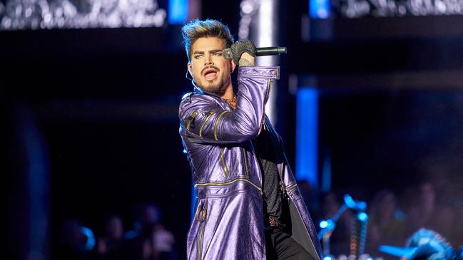 Adam Lambert on stage with Queen in Adelaide Oval in February: Pic: Matt Loxton