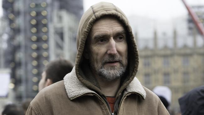 Roger Hallam at a demonstration at Parliament Square in London last year. Picture: Getty Images