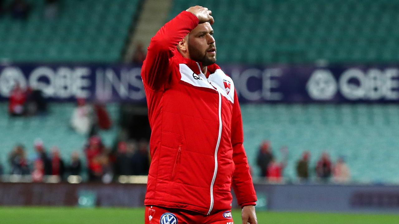 Lance Franklin of the Swans injured his hamstring against Hawthorn.