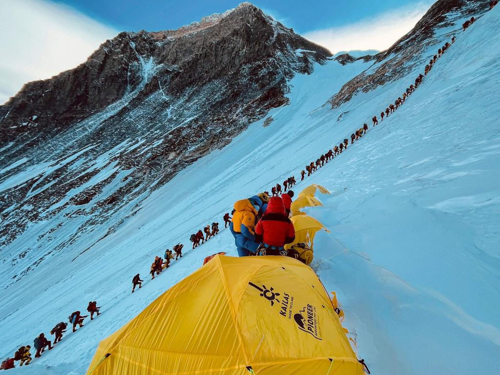 Overcrowding on Everest has been a problem for many years. Picture: Lakpa Sherpa/AFP