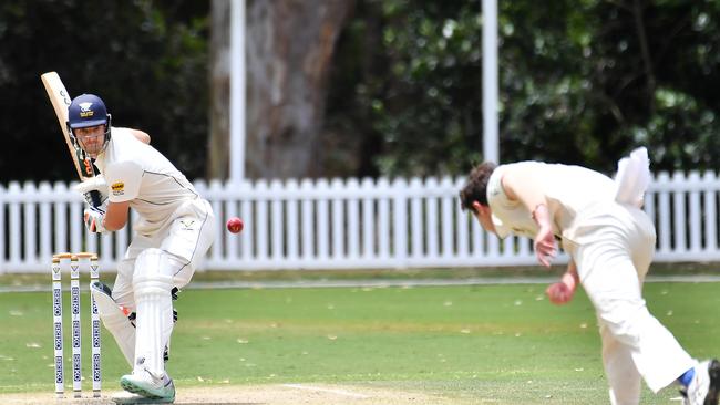 Valley batsman Jack Wildermuth University versus Valley Saturday December 3, 2022. Picture, John Gass