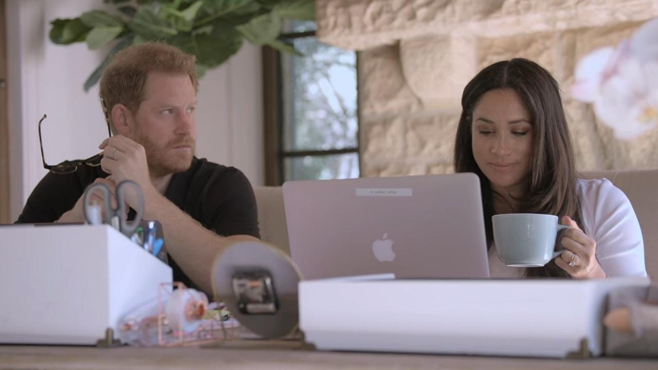 Harry and Meghan in their Netflix docuseries. Even before leaving Britain, they wanted to become an integral part of the US celebrity fabric – a global power couple, with big bankability. Picture: Netflix