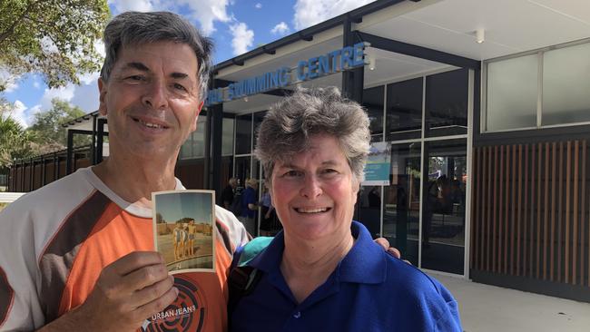 Stephen Cummings, 61, and his sister Leonie Keegan, 62, at Wentworthville Swimming Centre.