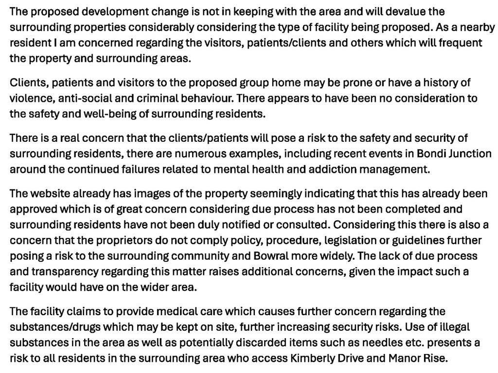 Dozens of objections were sent to council by concerned locals, with several referencing the stabbing attack at Westfield Bondi Junction last year.