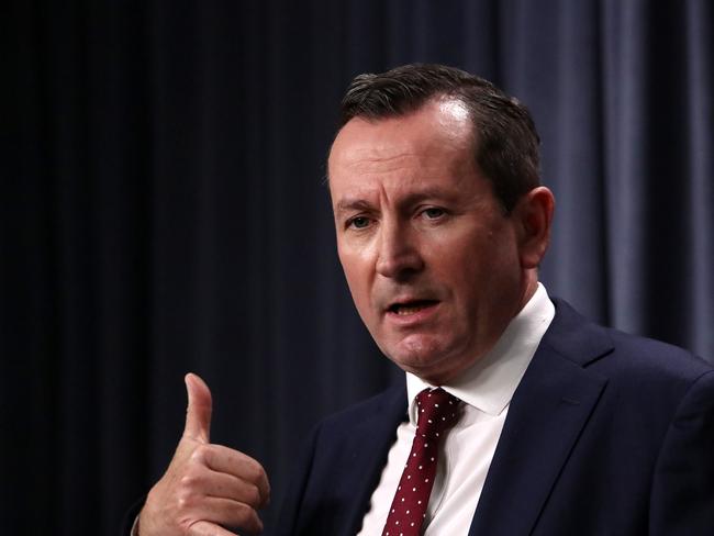 9/7/2021Premier Mark McGowan holds a presser at Dumas House media roomPic Colin Murty the Australian