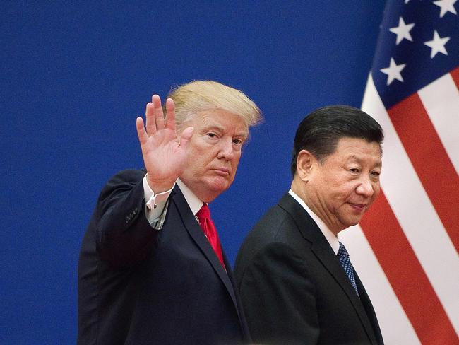 US President Donald Trump, left, and China's President Xi Jinping in 2018. Picture: AFP