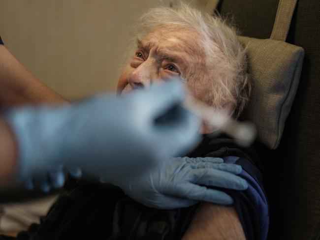 Greg Hunt answered Anthony Albanese about aged care vaccinations. Picture: Getty Images