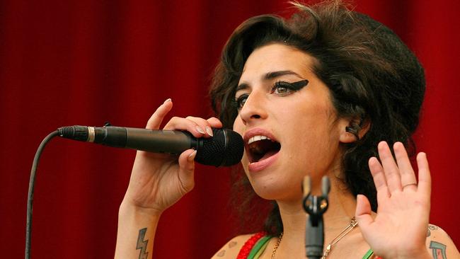 Amy Winehouse performs at the Glastonbury festival in 2007. Picture: AFP