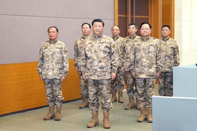 Xi Jinping at the joint operations command centre of China’s Central Military Commission in Beijing on Tuesday. Picture: Xinhua