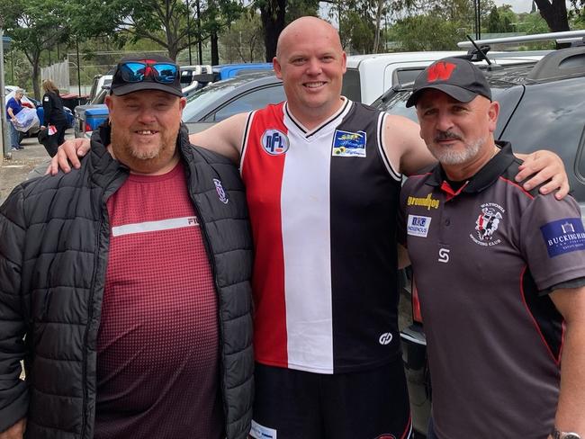 Reserves coach Gary Cuttler, myself and senior coach George Lattouf.