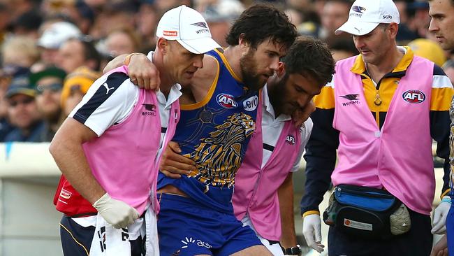 The Eagles are sweating on Josh Kennedy’s scans. Picture: Getty