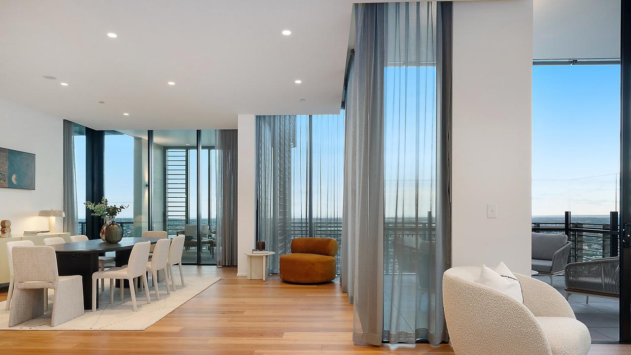 This penthouse at 443 Queen St, Brisbane CBD, has hit the market. Image supplied.