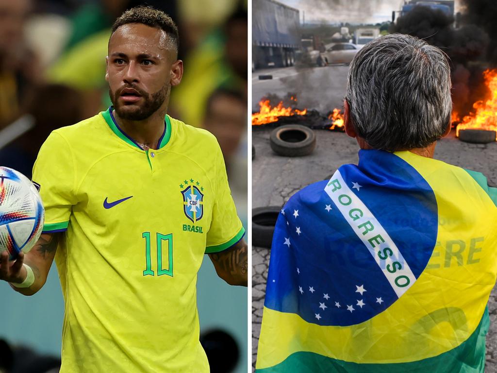 Neymar wearing Brazil's number 10 jersey in the FIFA World Cup in