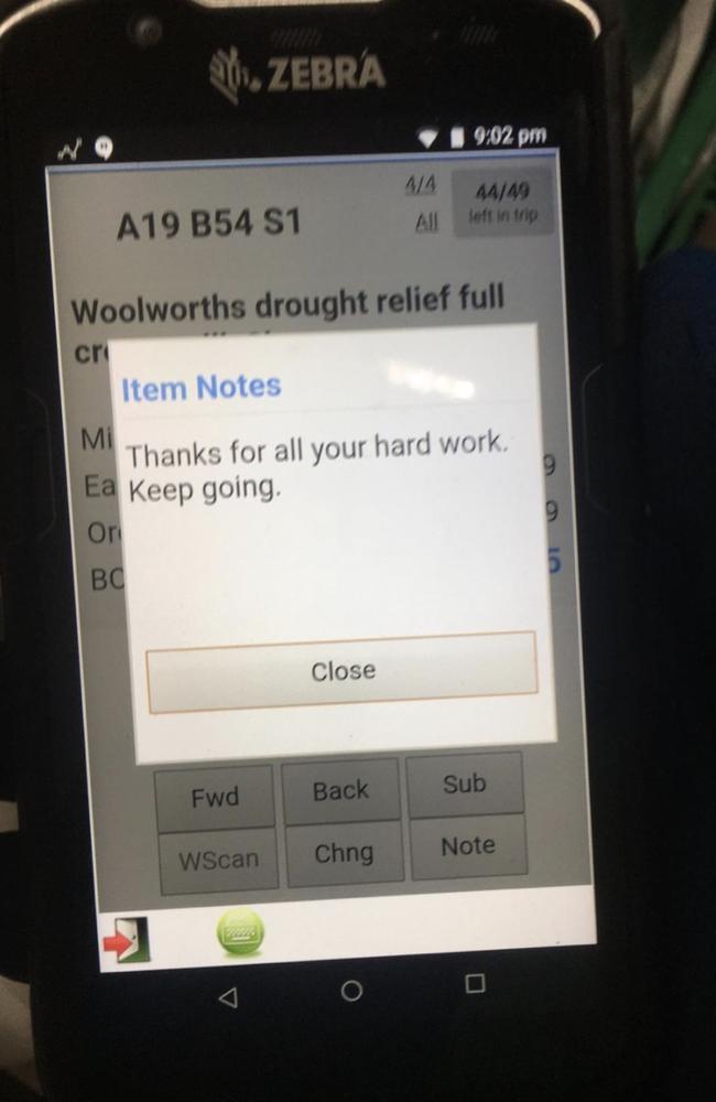 Woolworths shared the messages in a LinkedIn post. Picture: LinkedIn.